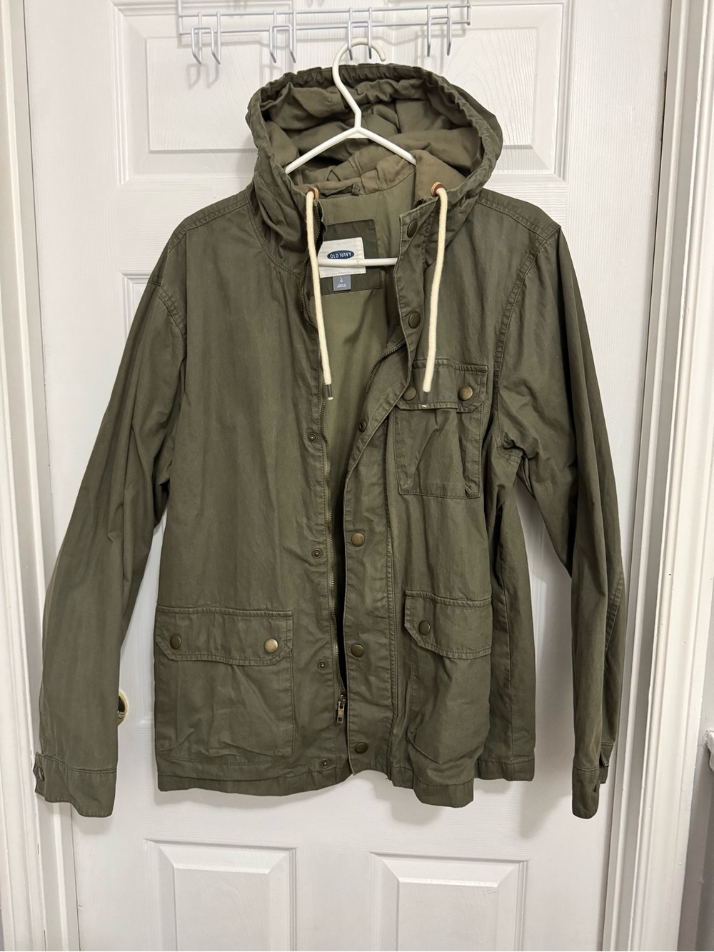 Vintage Old Navy Olive Hooded Utility Jacket